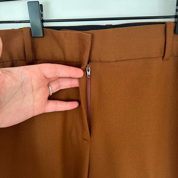 Talbots Women’s Windsor Rust Burnt Orange Wool Creased Trouser Pant - Picture 7 of 12